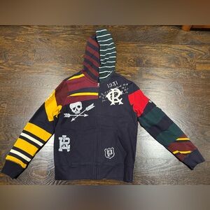 Like New Boy’s Med (Sz 10/12) Polo by Ralph Lauren Multicolor Zip Front Hoodie